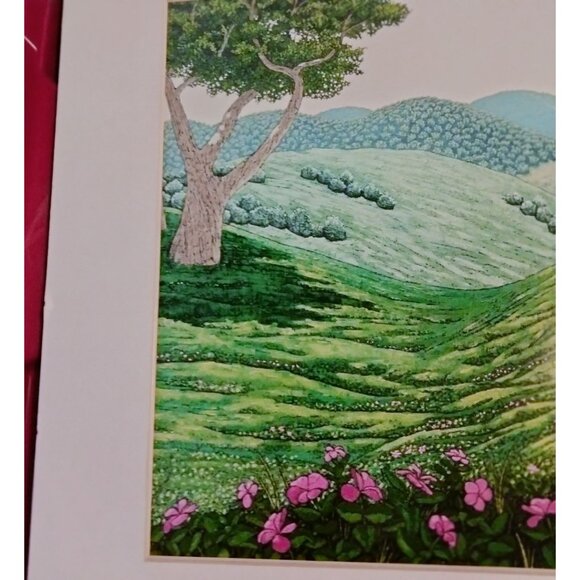 Mountain Countryside Art Print White Mat Signed Vico - Picture 4 of 8